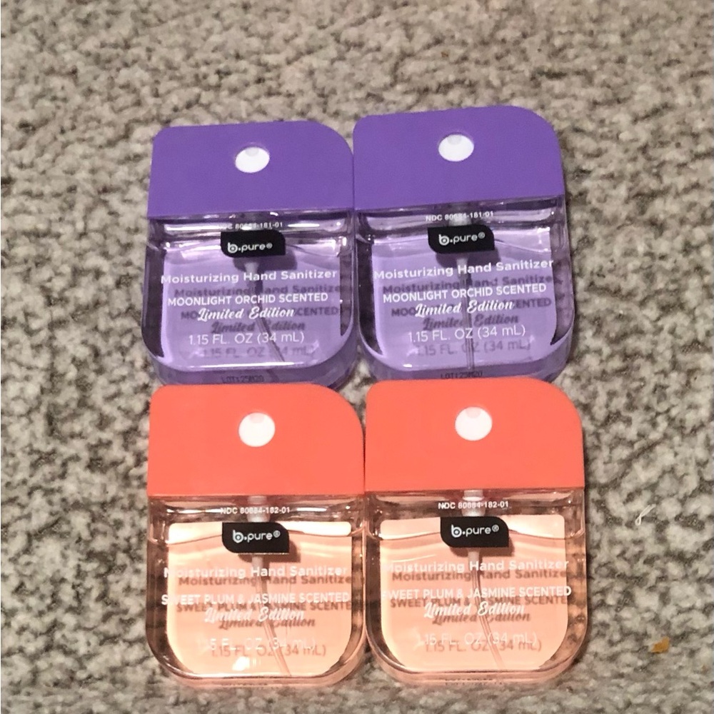 B.Pure Hand Sanitizer 2 Moonlight Orchid & 2 Sweet Plum Jasmine B•Pure